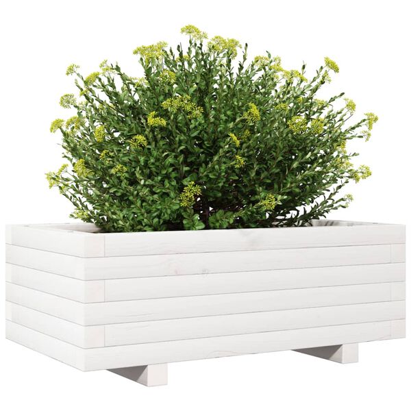 vidaXL Jardini&egrave;re blanc 70x40x26,5 cm bois de pin massif