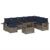 vidaXL Ensemble de canap&eacute; de jardin 9 pcs avec coussins gris r&eacute;sine tress&eacute;e