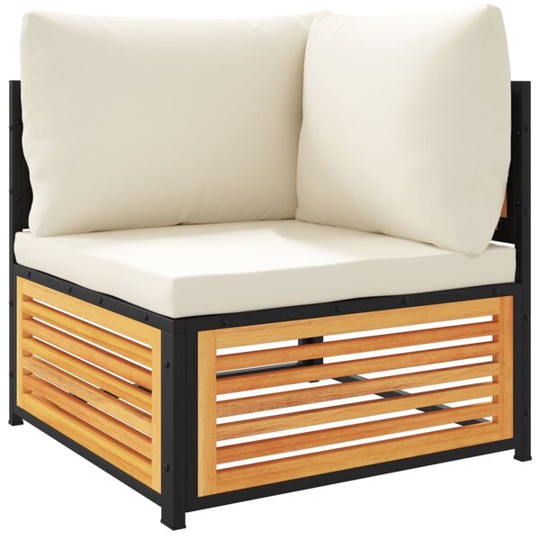 vidaXL Salon de jardin avec coussins 7 pcs bois massif d'acacia