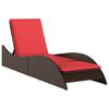 vidaXL Chaise longue avec coussin Marron 60x205x73 cm R&eacute;sine tress&eacute;e