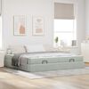 vidaXL Cadre de lit avec matelas avec matelas 2 pcs Gris clair Velours