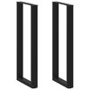 vidaXL Pieds de table de bar en U, 2 pi&egrave;ces, noir, 50 x (110-111) cm, acier