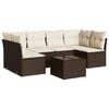 vidaXL Salon de jardin avec coussins 7 pcs marron r&eacute;sine tress&eacute;e