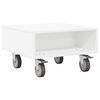 vidaXL Table d'appoint avec roues Blanc 50,5 x 50 x 30 cm
