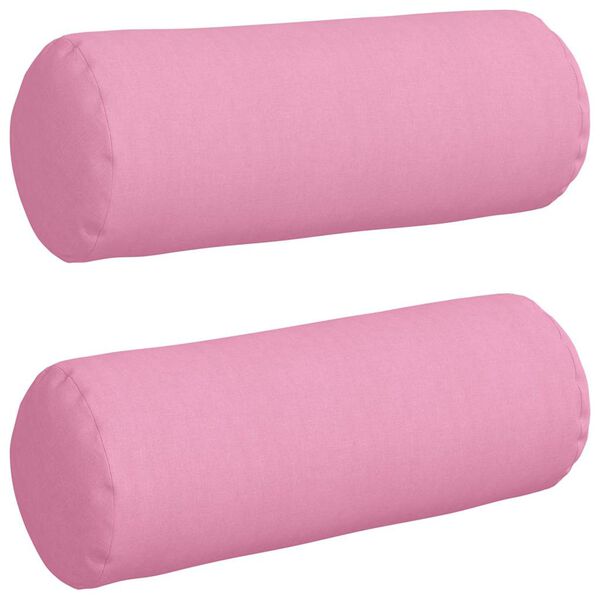 vidaXL Coussins d'accent 2 pcs Rose Ø 25 x 70 cm tissu