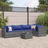 vidaXL Salon de jardin 6 pcs avec coussins Gris Résine tressée