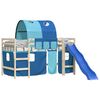 vidaXL Rideaux pour lit mezzanine avec tunnel bleu polyester