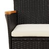 vidaXL Ensemble de bistro de jardin 3 pcs coussins noir poly rotin
