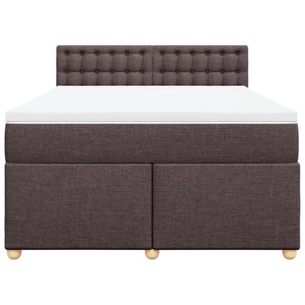 vidaXL Sommier &agrave; lattes de lit avec matelas Marron fonc&eacute; 160x200 cm