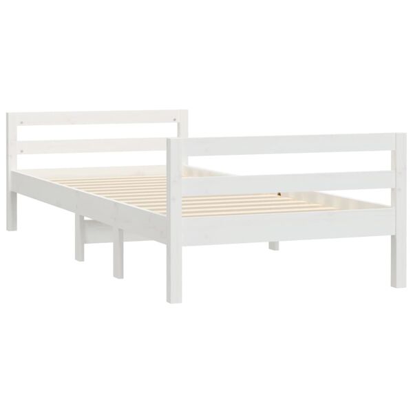 vidaXL Cadre de lit sans matelas blanc 75x190 cm bois de pin massif
