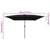 vidaXL Parasol de jardin Noir 295 x 295 x 245 cm Polyester et Acier