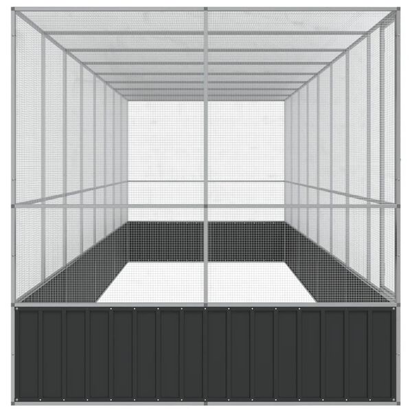 vidaXL Volière avec extension argenté 832x207x212 cm acier