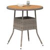 vidaXL Table de D&icirc;ner avec stockage Gris et Acacia 70 x 70 x 73 cm