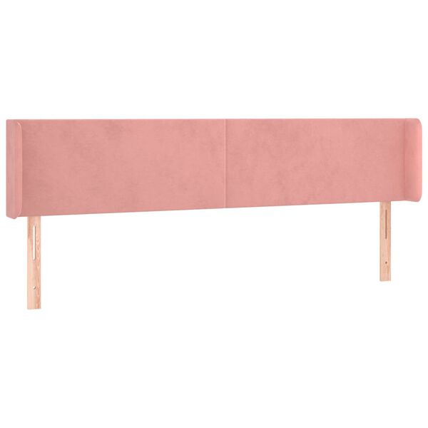 vidaXL Tête de lit à LED Rose 203x16x78/88 cm Velours