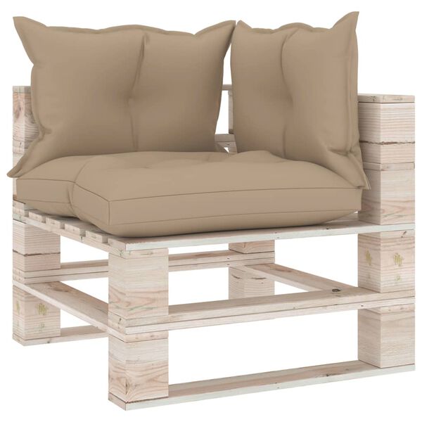 vidaXL Salon palette de jardin 4 pcs avec coussins bois de pin
