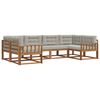 vidaXL Ensemble de canap&eacute;s d'ext&eacute;rieur 6 pcs Gris Naturel et Clair