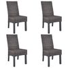 vidaXL Chaises &agrave; manger lot de 4 marron rotin Kubu et bois de manguier