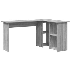 vidaXL Bureau Gris Sonoma 142 x 102 x 73 cm Bois d'ing&eacute;nierie