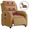 vidaXL Fauteuil inclinable de massage &eacute;lectrique marron velours