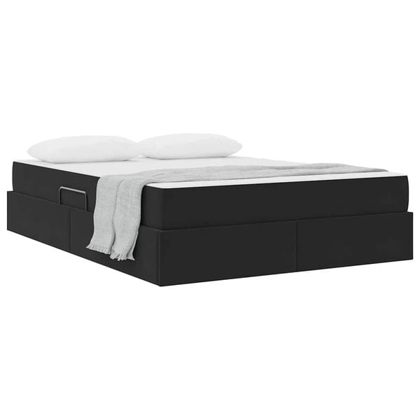 vidaXL Lit avec rangement et matelas Noir 140 x 190 cm Velours