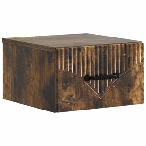 vidaXL Cabinet de chevet mural Ch&ecirc;ne fum&eacute; 34,5 x 33 x 20 cm