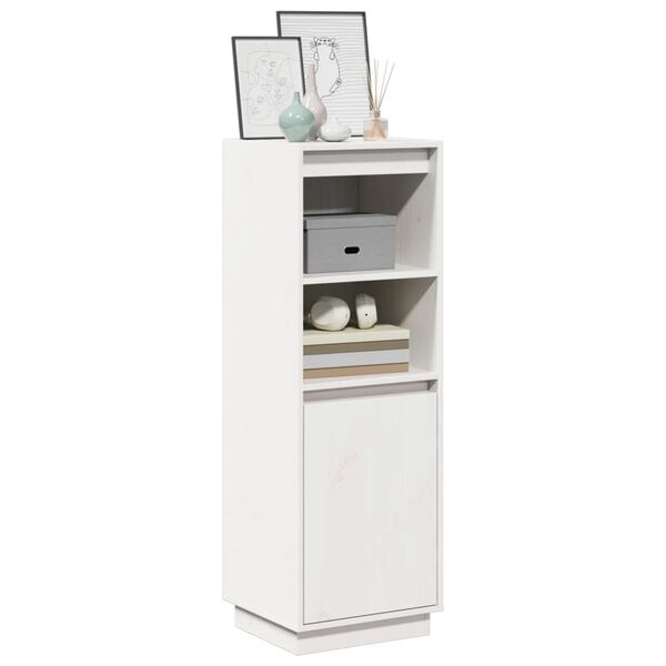 vidaXL Buffet haut Blanc 37x34x110 cm Bois massif de pin