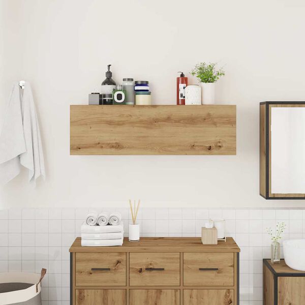 vidaXL Armoire murale de bain ch&ecirc;ne artisanal bois d'ing&eacute;nierie