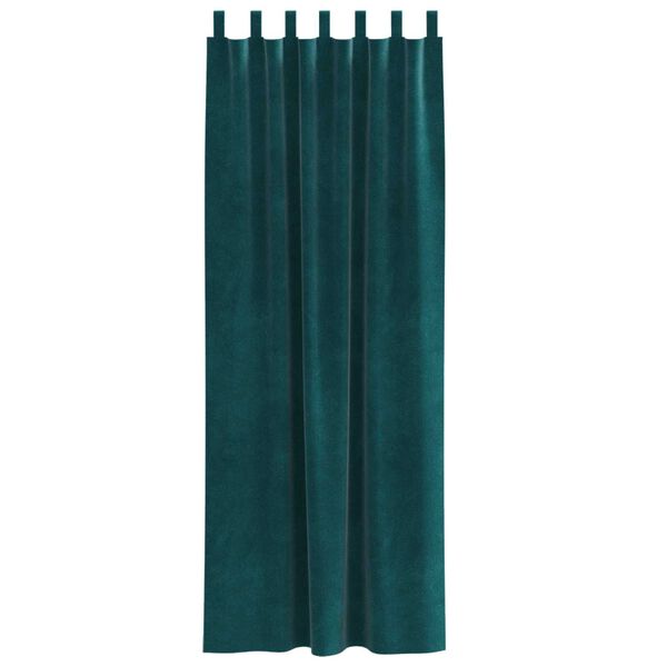 vidaXL Rideaux occultants 2 pcs Vert fonc&eacute; 140 x 225 cm Velours