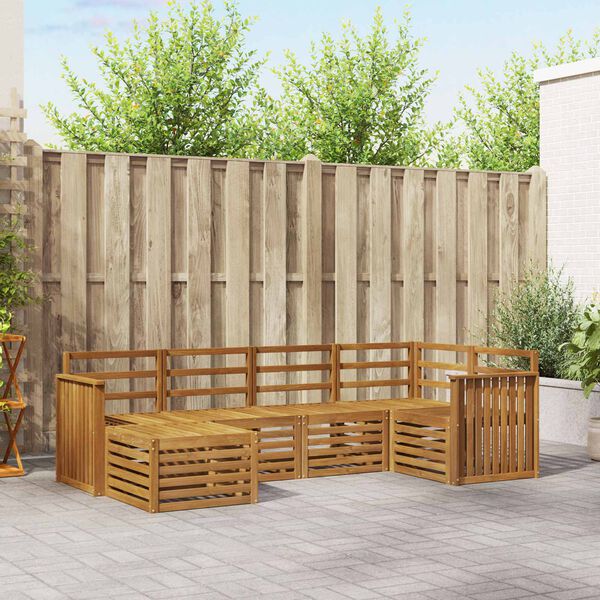 vidaXL Ensembles de canap&eacute;s 6 pcs Naturel Bois d'Acacia Massif