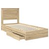 vidaXL Lit de Rangement Ch&ecirc;ne Sonoma 90 x 200 cm Bois d'ing&eacute;nierie