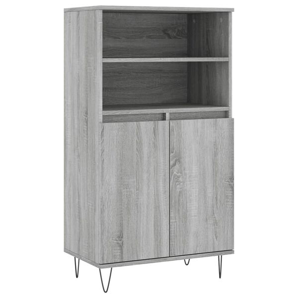 vidaXL Buffet haut Sonoma gris 60x36x110 cm Bois d'ingénierie