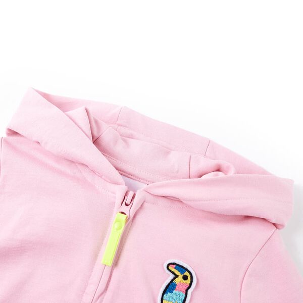 Sweatshirt à capuche avec fermeture éclair pour enfants rose vif 92
