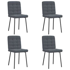 vidaXL Chaises &agrave; manger lot de 4 Gris fonc&eacute; Velours