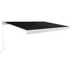 vidaXL Store banne manuel avec LED solaire 3,5 x 2,5 m Marron