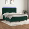 vidaXL Sommier &agrave; lattes de lit et matelas et LED Vert fonc&eacute; 180x200 cm