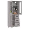 vidaXL Buffet haut Sonoma gris 69,5x34x180 cm Bois d'ing&eacute;nierie