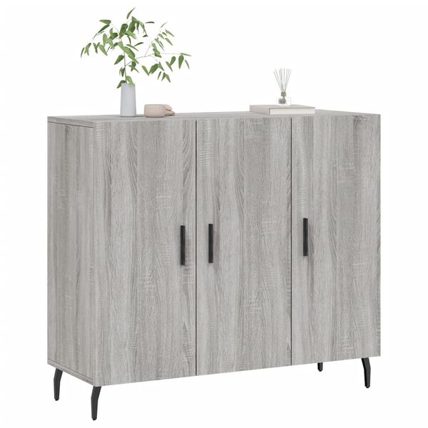 vidaXL Buffet sonoma gris 90x34x80 cm bois d'ing&eacute;nierie