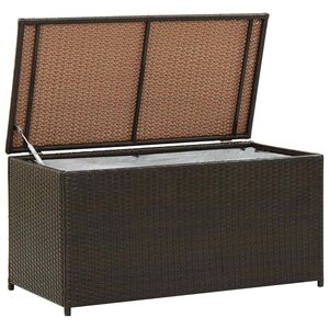 vidaXL Bo&icirc;te de rangement de jardin r&eacute;sine tress&eacute;e 100x50x50 cm marron