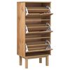 vidaXL Armoire &agrave; chaussures OTTA avec 3 tiroirs Marron Bois massif pin