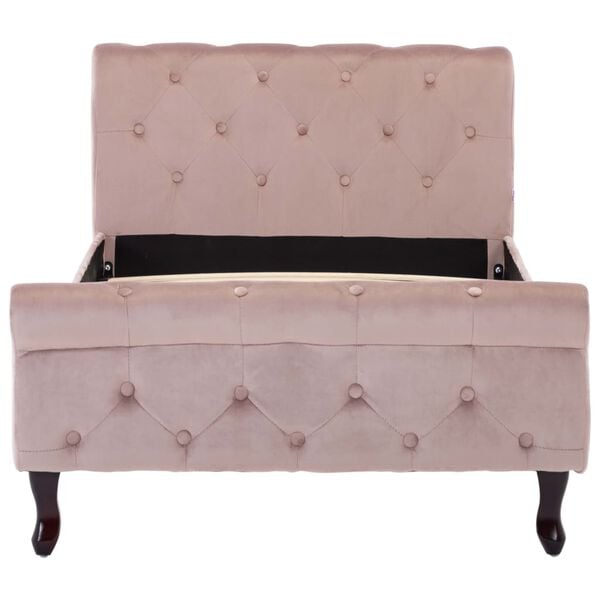 vidaXL Cadre de lit sans matelas Rose Velours 90x200 cm