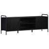 vidaXL Meuble TV 133 x 33 x 50 cm Ch&ecirc;ne noir Bois d'ing&eacute;nierie