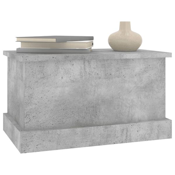 vidaXL Bo&icirc;te de rangement gris b&eacute;ton 50x30x28 cm bois d'ing&eacute;nierie