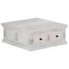 vidaXL Table basse Blanc 70x70x30 cm Bois de manguier massif