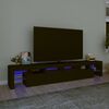 vidaXL Meuble TV avec lumi&egrave;res LED Noir 230x36,5x40 cm