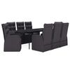 vidaXL Ensemble &agrave; manger de jardin avec coussins 9 pcs noir
