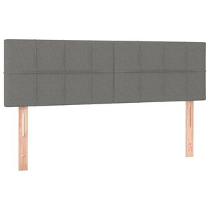 vidaXL T&ecirc;tes de lit Gris fonc&eacute; 144x5x78/88 cm Tissu
