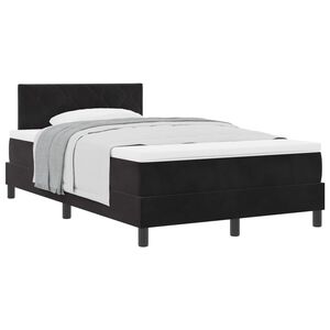 vidaXL Lit &agrave; ressorts avec matelas Noir 120 x 190 cm Velours