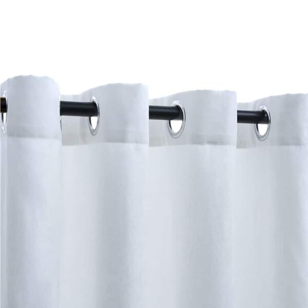 vidaXL Rideau occultant et anneaux en m&eacute;tal 2pcs Blanc cass&eacute; 140x225cm