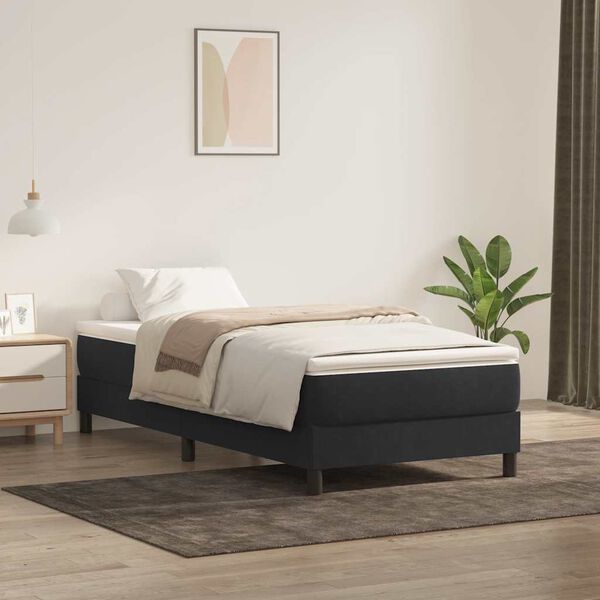 vidaXL Sommier à lattes de lit sans matelas noir 100x210 cm velours