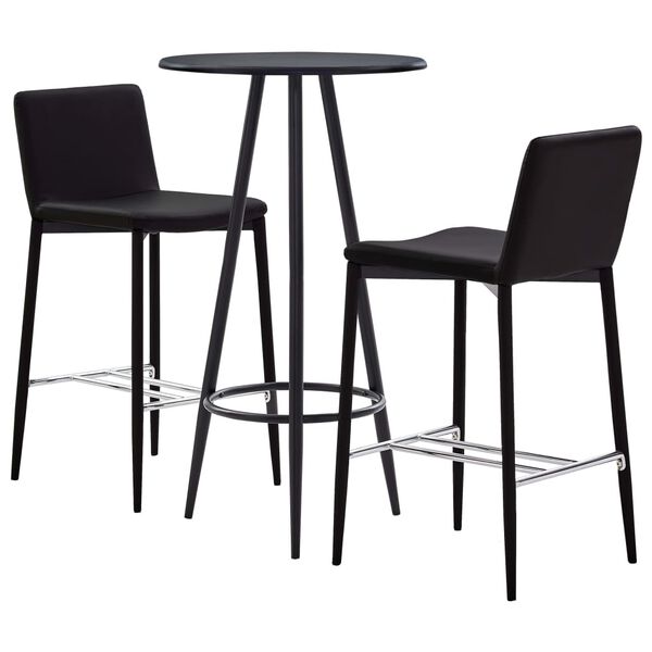 vidaXL Ensemble de bar 3 pcs Similicuir Marron